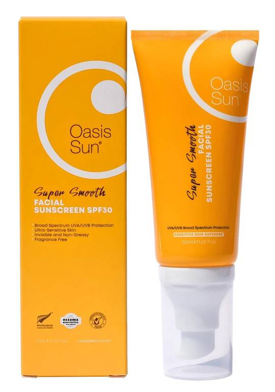 Oasis Super Smooth Facial Sunscreen SPF30 50mL